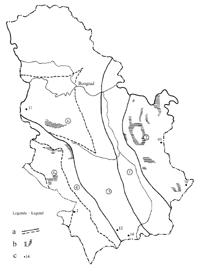 Geotectonic structures of Serbia - klick to enlarge, size:  25 K